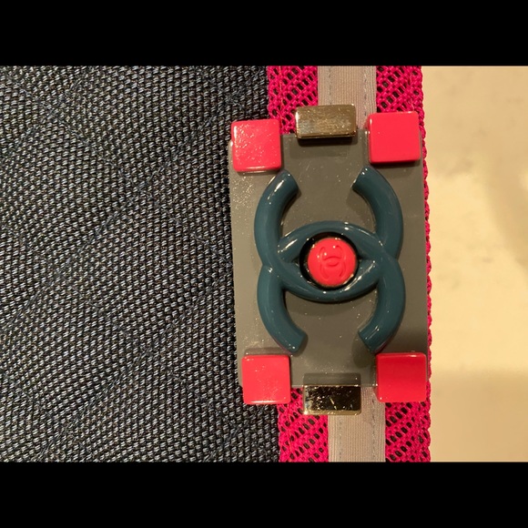 Authentic Chanel Fluo boy flap bag in blue canvas - Picture 5 of 8